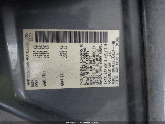 1N4AL3AP5GC134719 Nissan Altima 2.5 S