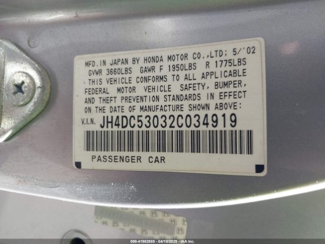 2002 ACURA RSX JH4DC53032C034919 Photo 8