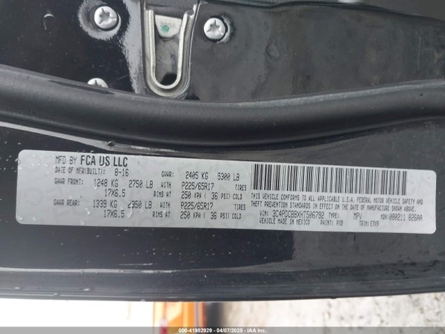 3C4PDCBBXHT506792 Dodge Journey Sxt