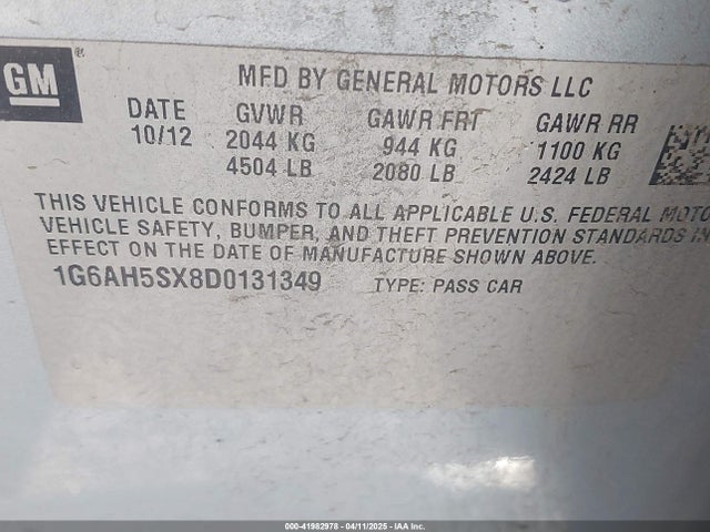 2013 CADILLAC ATS 1G6AH5SX8D0131349 Photo 8