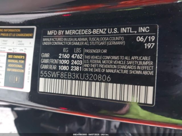 55SWF8EB3KU320806 Mercedes-Benz C 300 4matic