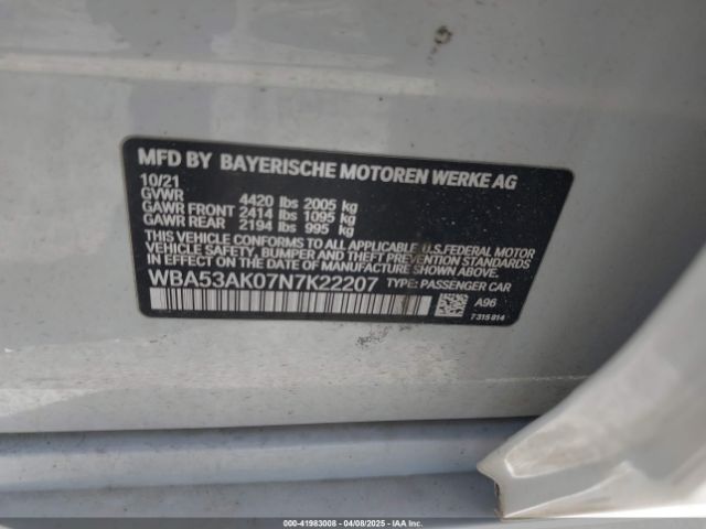 WBA53AK07N7K22207 BMW 228 Gran Coupe I Sdrive