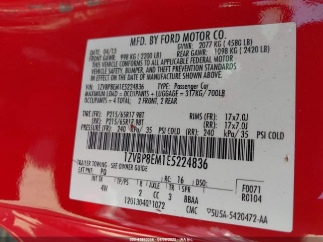 2014 FORD MUSTANG 1ZVBP8EM1E5224836 Photo 8