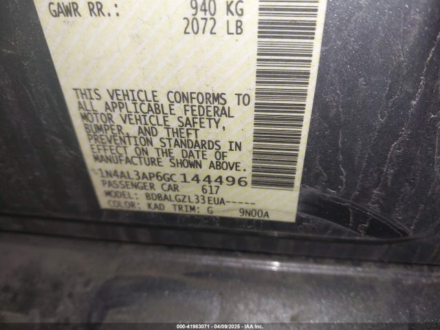 1N4AL3AP6GC144496 Nissan Altima 2.5 S
