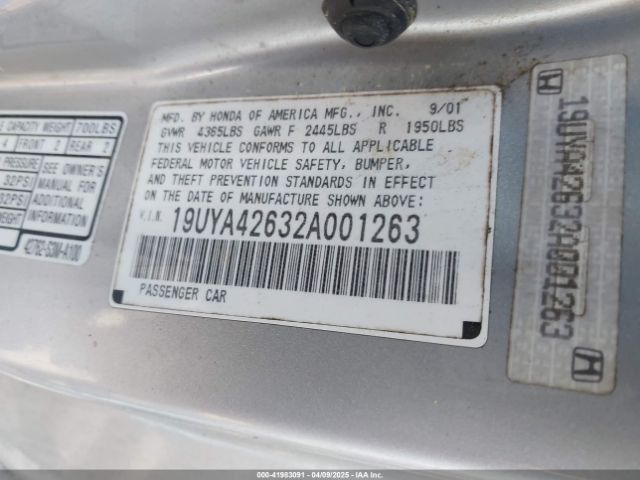 2002 ACURA CL 19UYA42632A001263 Photo 8