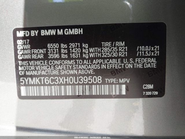 5YMKT6C3XH0U39508 BMW X5 M