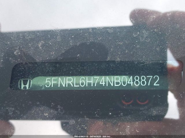 5FNRL6H74NB048872 Honda Odyssey Ex-l