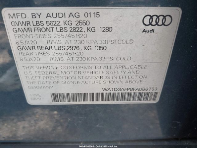 WA1DGAFP8FA088753 Audi Q5 3.0t Premium Plus