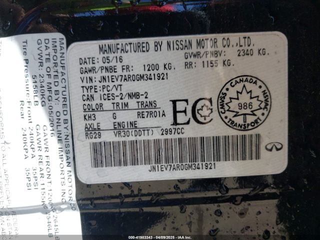 JN1EV7AR0GM341921 Infiniti Q50