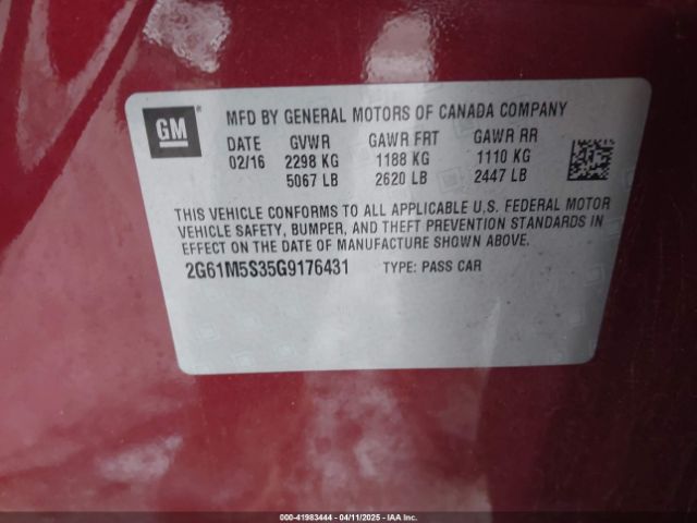 2G61M5S35G9176431 Cadillac Xts Luxury Collection