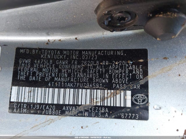 4T1T11AK7PU794591 Toyota CAMRY SE