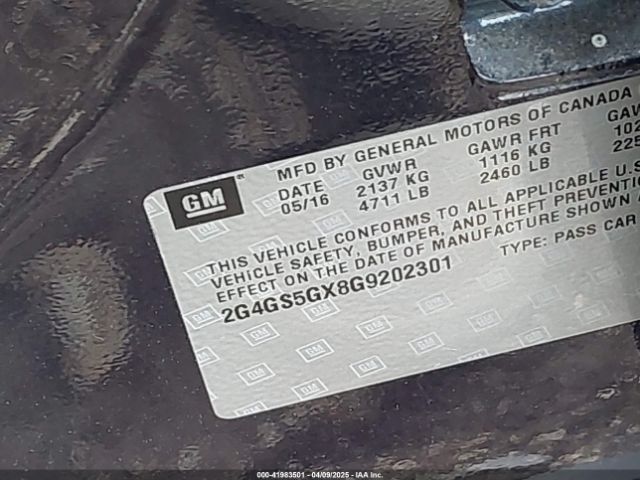 2G4GS5GX8G9202301 Buick Regal Turbo Premium Ii