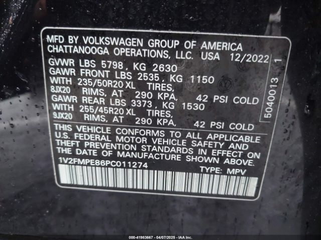 1V2FMPE86PC011274 Volkswagen Id.4 Pro S/pro S Plus