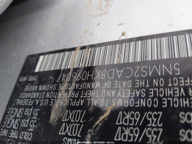 5NMS2CAD8KH096047 Hyundai Santa Fe Se