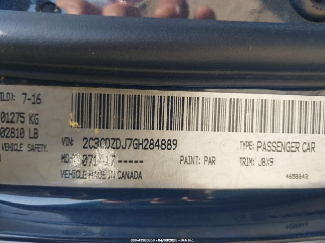 2C3CDZDJ7GH284889 Dodge Challenger Srt 392