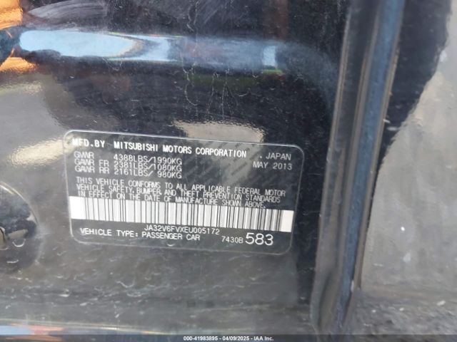 JA32V6FVXEU005172 Mitsubishi Lancer Ralliart