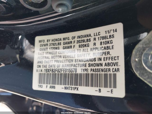 19XFB2F82FE015578 Honda CIVIC EX