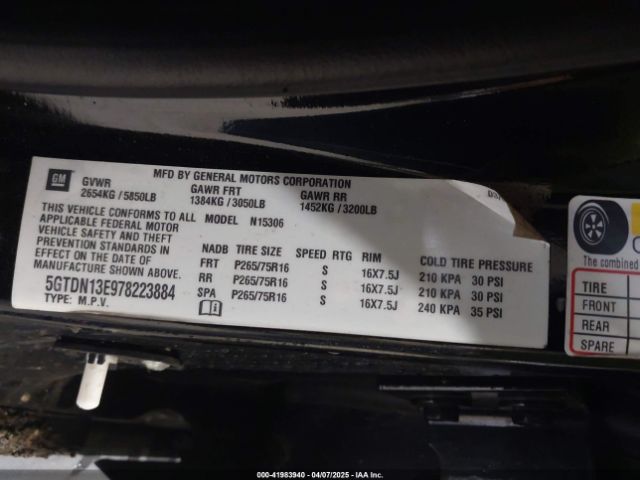 2007 HUMMER H3 SUV 5GTDN13E978223884 Photo 8