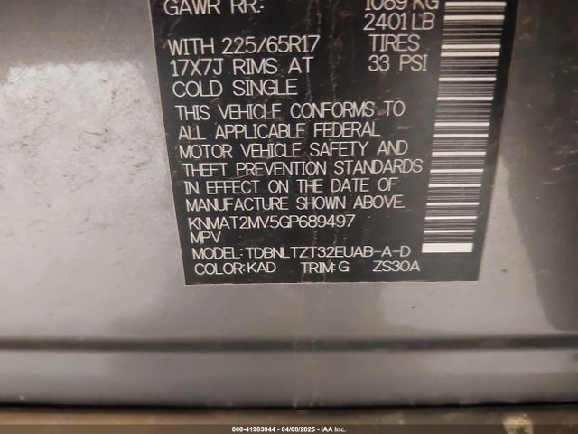 Nissan ROGUE SV 2016 KNMAT2MV5GP689497 Image 9