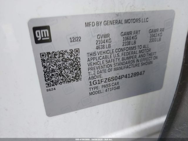 1G1FZ6S04P4128947 Chevrolet Bolt Euv Fwd Premier