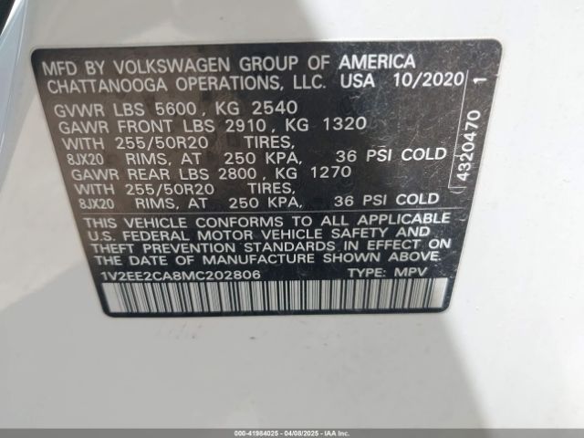 2021 VOLKSWAGEN ATLAS CROSS SPORT 1V2EE2CA8MC202806 Photo 8