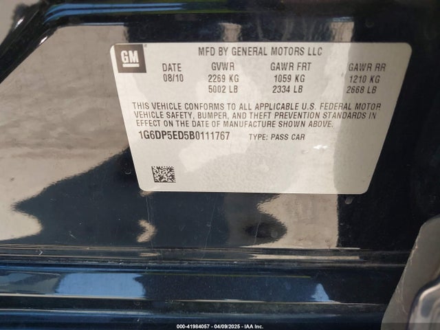 2011 CADILLAC CTS 1G6DP5ED5B0111767 Photo 8