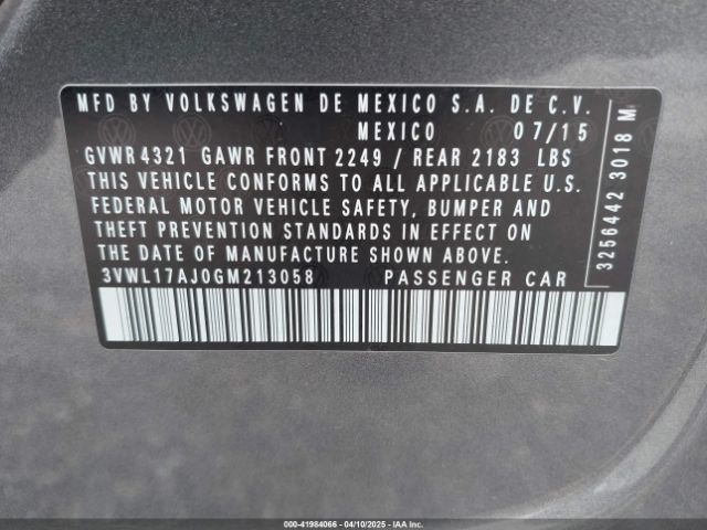 3VWL17AJ0GM213058 Volkswagen Jetta 1.8t Sel