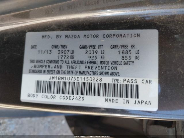 JM1BM1U75E1150228 Mazda Mazda3 I Sport