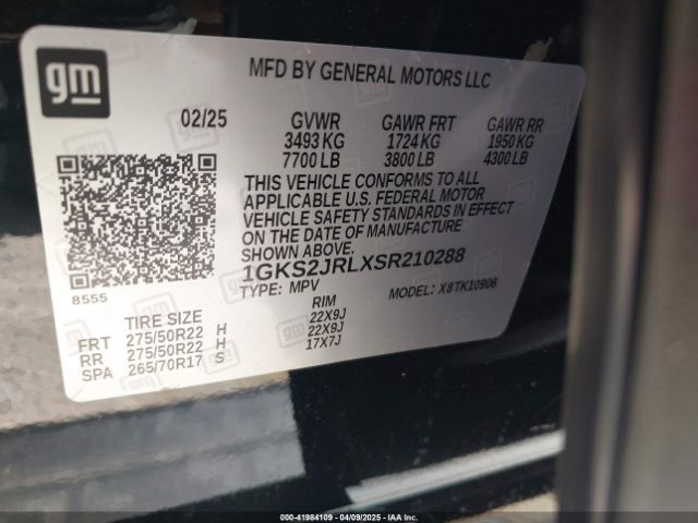 1GKS2JRLXSR210288 GMC Yukon Xl 4wd Denali