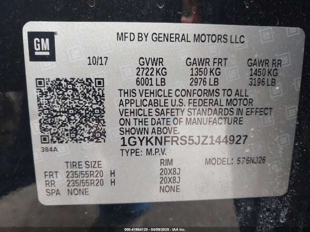 2018 CADILLAC XT5 1GYKNFRS5JZ144927 Photo 8