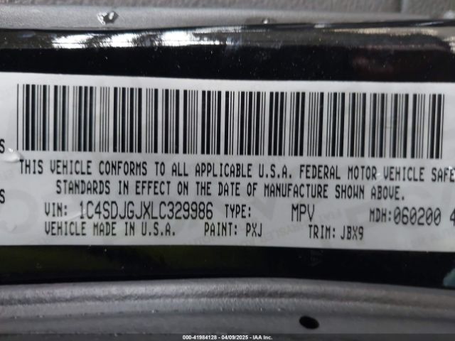 1C4SDJGJXLC329986 Dodge Durango Srt Awd