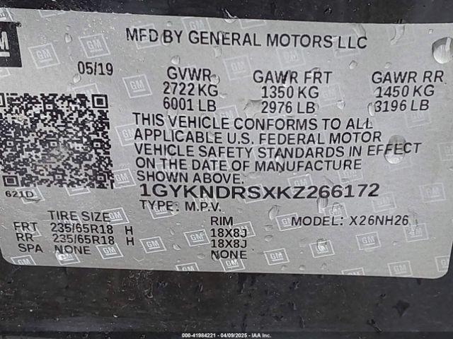 2019 CADILLAC XT5 1GYKNDRSXKZ266172 Photo 8