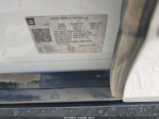 5GAERBKW9KJ257942 Buick lfy - spark ignited direct injection, atss, gen1
