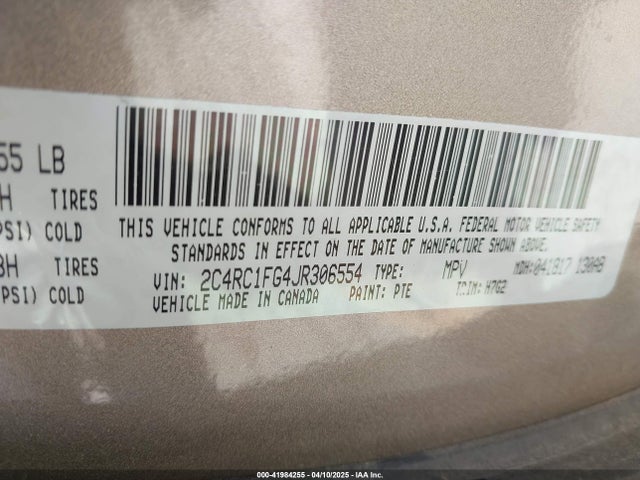 2C4RC1FG4JR306554 Chrysler Pacifica Touring Plus