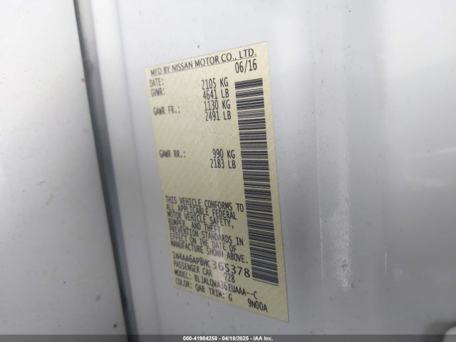 1N4AA6AP8HC365378 Nissan Maxima 3.5 S