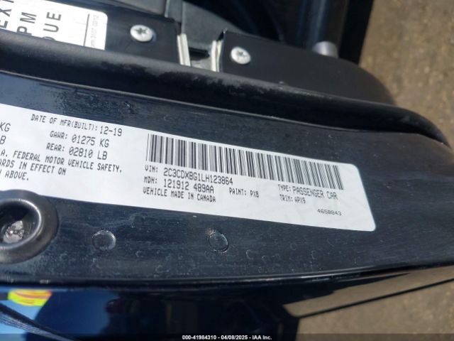 2C3CDXBG1LH123864 Dodge Charger Sxt Rwd