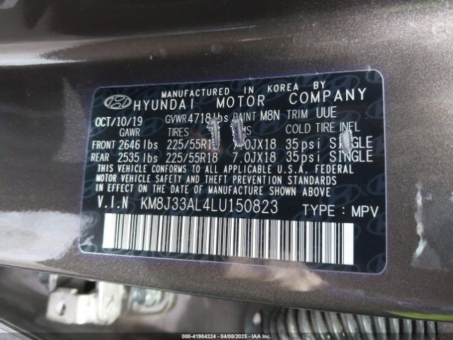 KM8J33AL4LU150823 Hyundai TUCSON SEL