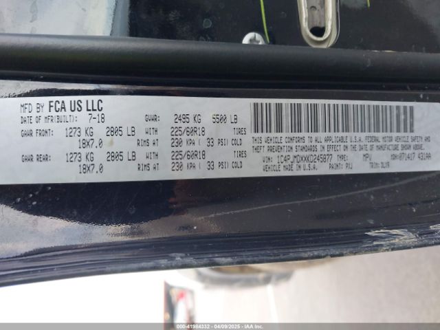 1C4PJMDXXKD245877 Jeep Cherokee Limited 4x4