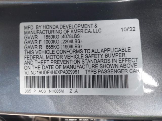 19UDE4H6XPA009961 Acura Integra A-spec Technology