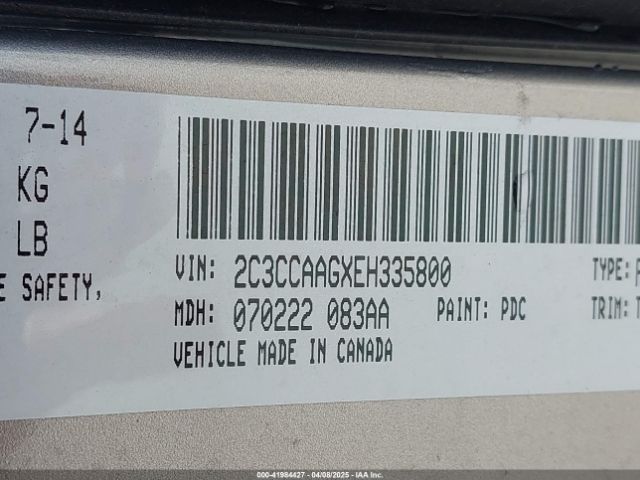 2C3CCAAGXEH335800 Chrysler 300