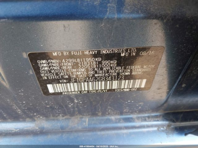 JF1GPAA62G8343123 Subaru Impreza 2.0i