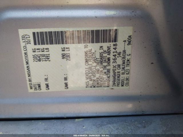 1N4AA6AP0JC364148 Nissan Maxima 3.5 Sl
