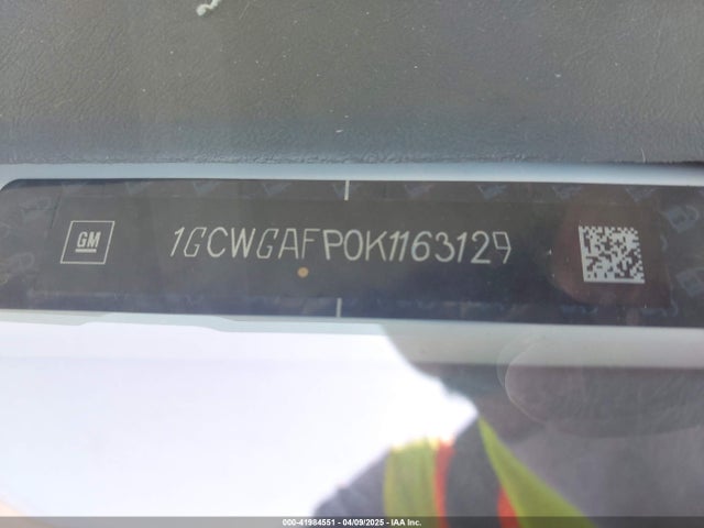 1GCWGAFP0K1163129 Chevrolet Express 2500 Work Van