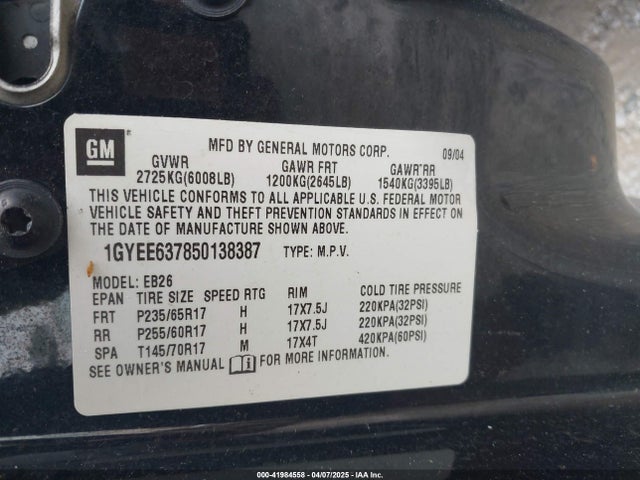 2005 CADILLAC SRX 1GYEE637850138387 Photo 8