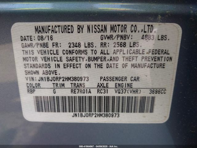 JN1BJ0RP2HM380973 Infiniti QX50