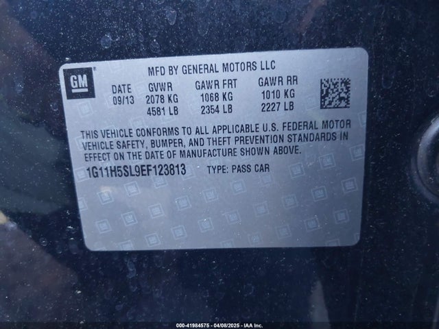 1G11H5SL9EF123813 Chevrolet Malibu 1lz