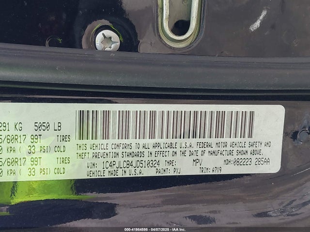 1C4PJLCB4JD510324 Jeep Cherokee Latitude Fwd
