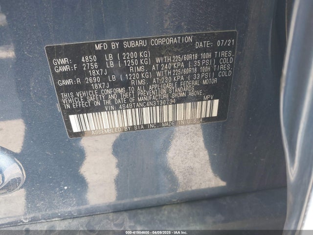 4S4BTANC4N3130731 Subaru Outback Limited
