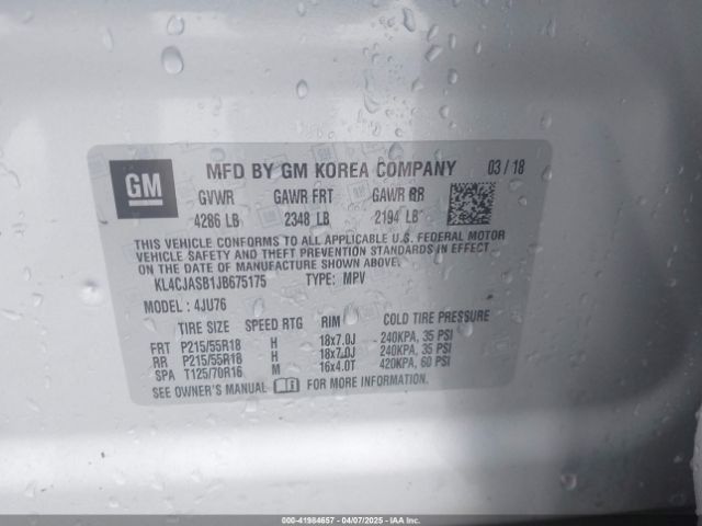 KL4CJASB1JB675175 Buick Encore Preferred