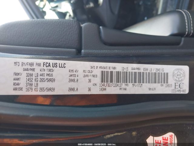 1C4RJFBG1FC224127 Jeep Grand Cherokee Limited